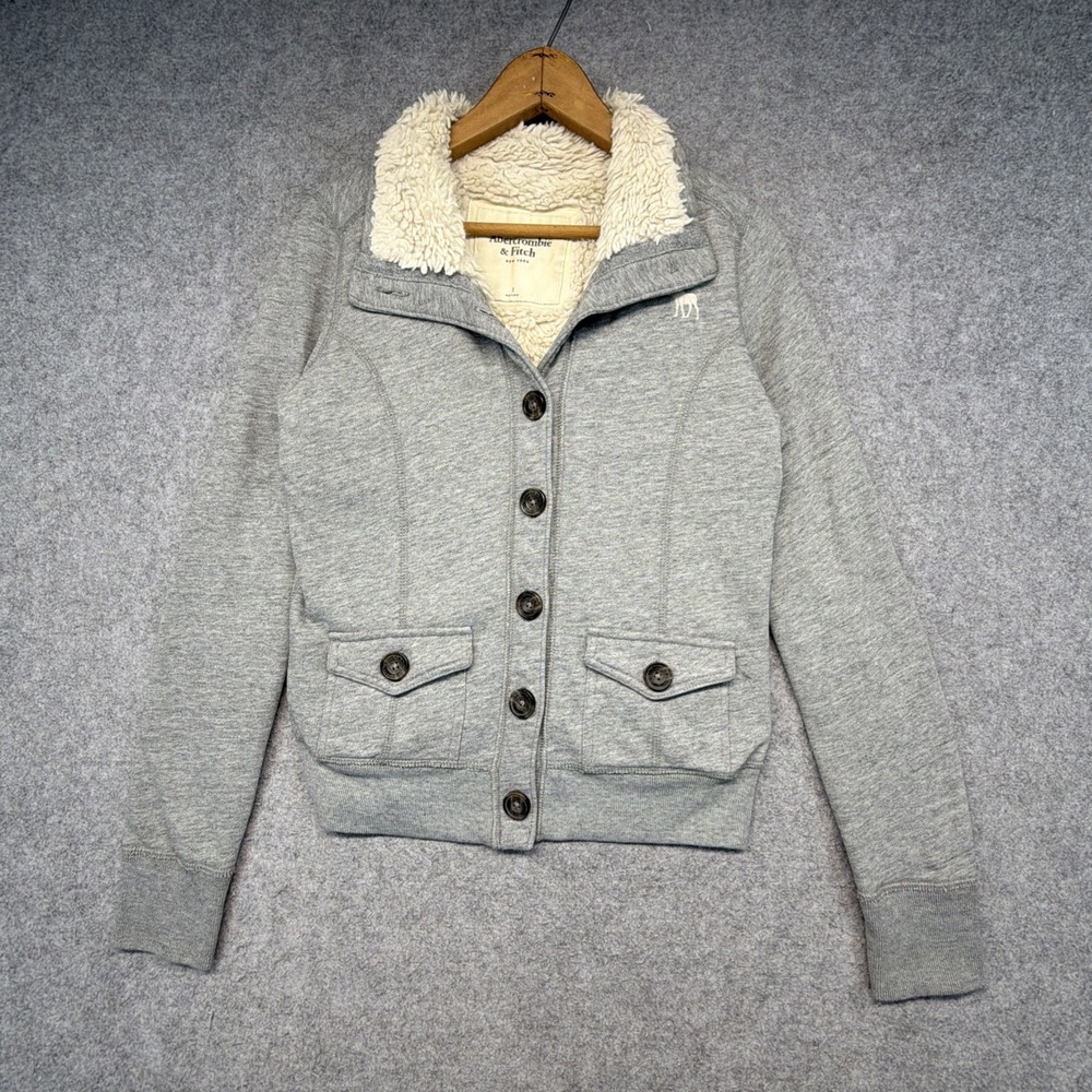 Vintage Abercrombie & Fitch Jacket Womens Small Sherpa Lined Button Down Y2K